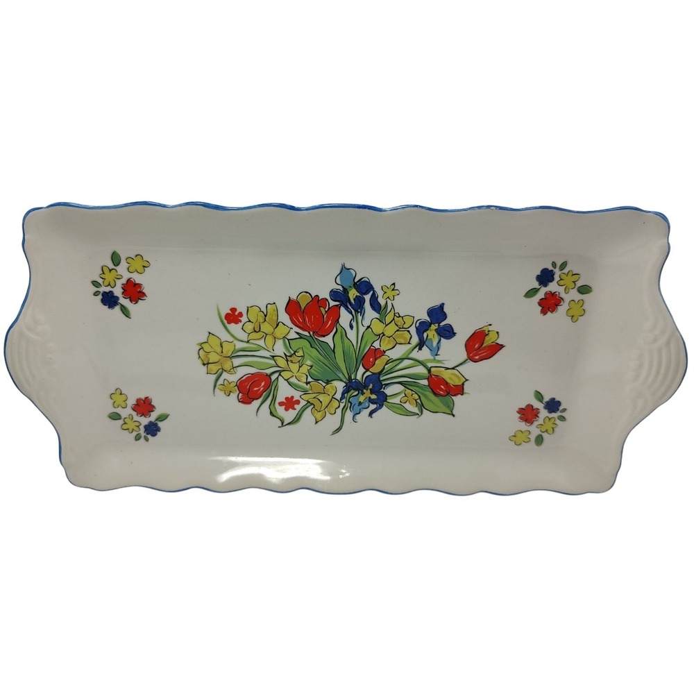 Vintage James Kent Ltd Tray Spring Fair Staffordshire England Scalloped Edges